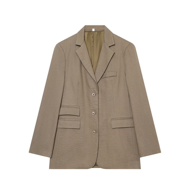 Damen Kastenblazer mit Drei‑Knopf‑Verschluss, Pattentaschen und leichter Schulterpolsterung Drune