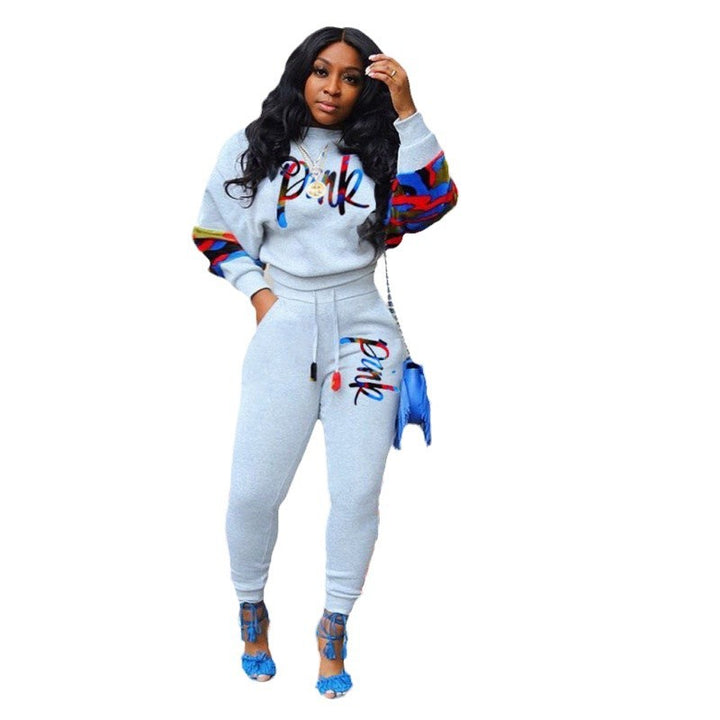 Damen Sportliches Sweatshirt-Set mit bunten Camouflage-Details und komfortablem Schnitt Drune