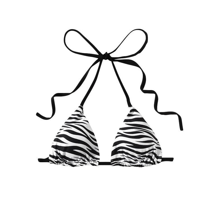 Damen Triangel-Bikinioberteil mit modischem Zebra-Muster Drune