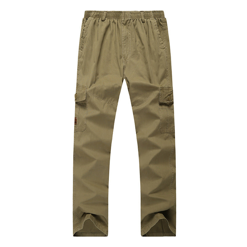 Herren Cargo-Hose mit elastischem Bund, geradem Bein und Mehrfach-Taschen Drune