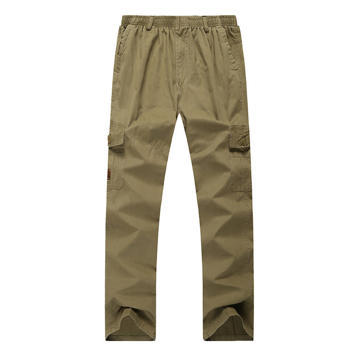 Herren Cargo-Hose mit elastischem Bund, geradem Bein und Mehrfach-Taschen Drune