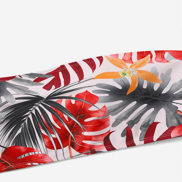 Damen Bandeau-Bikini-Oberteil mit tropischem Blumendesign und komfortabler Passform Drune