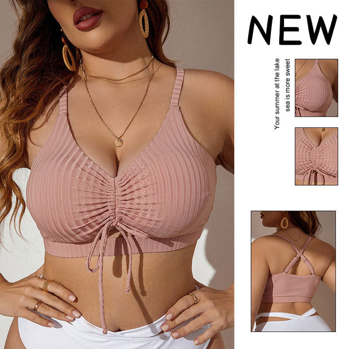 Damen Bikini-Oberteil mit innovativem Rüschendesign und schickem Wickelverschluss Drune