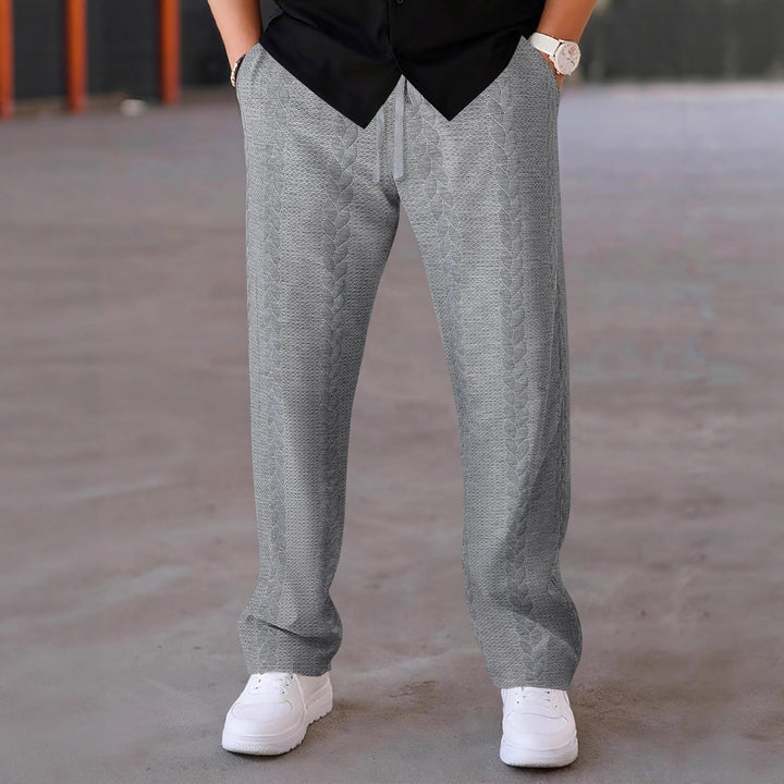 Herren elegante Freizeithose mit strukturiertem Design und elastischem Bund Drune