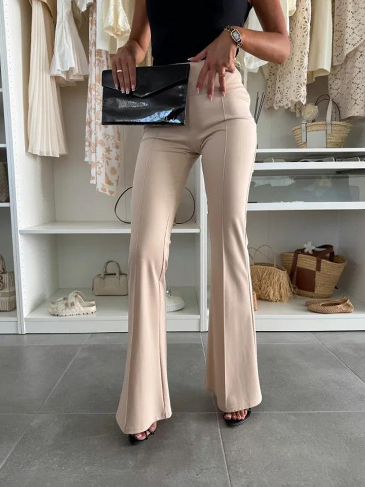 Damen Elegante Flared-Hosen mit hohem Bund und figurschmeichelndem Schnitt Drune
