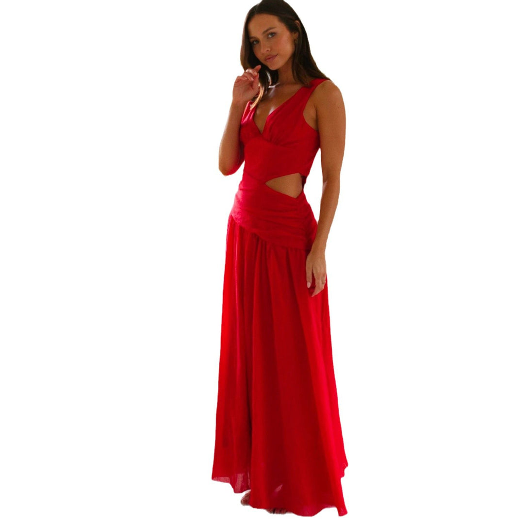Damen Maxikleid mit Cut-Out-Details und fließendem Rock Drune