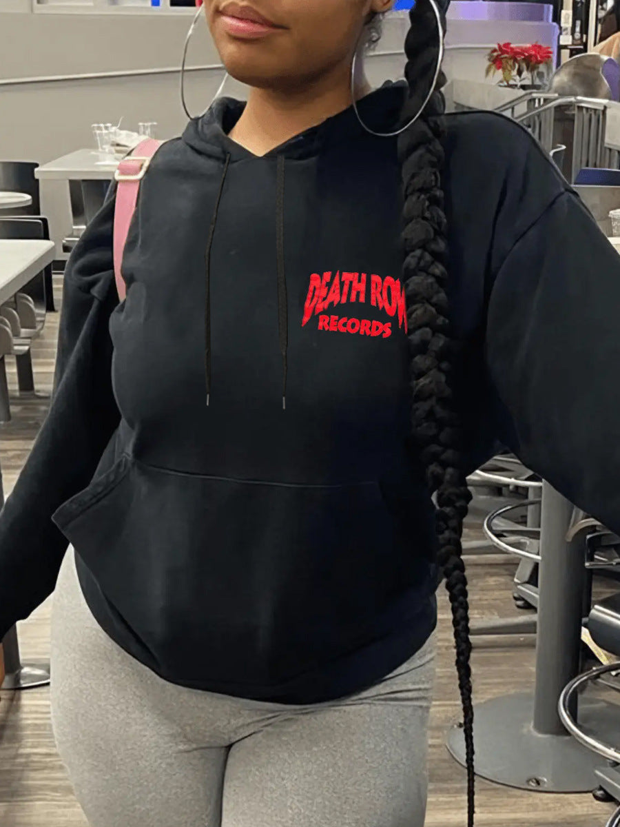 Damen Kapuzenpullover mit auffällig kreativem Druck Drune