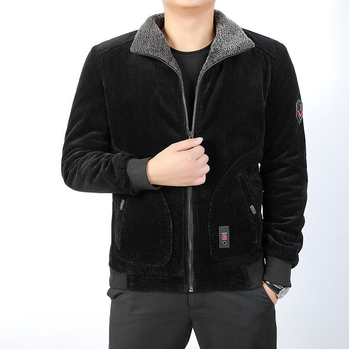 Herren Lässige Cordjacke mit Fleece-Futter Drune