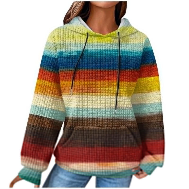 Damen Modischer Kapuzenpullover im Karodesign Drune