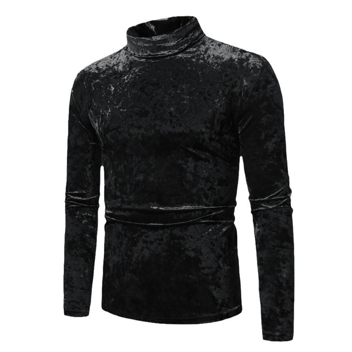 Herren nan figurbetontes Samtrollkragen-Langarmshirt mit Stretchanteil Drune