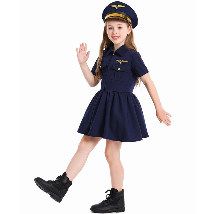 Mädchen Pilotinnenkleid mit schickem Schnitt und detailreichem Zubehör Drune