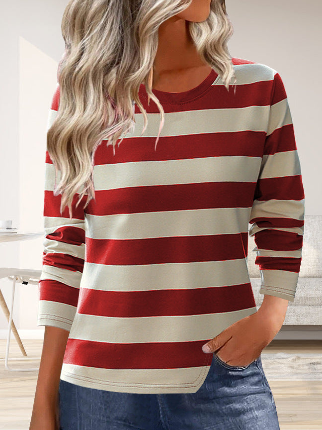 Damen Langarmshirt mit modernem Streifenmuster und bequemer Passform Drune