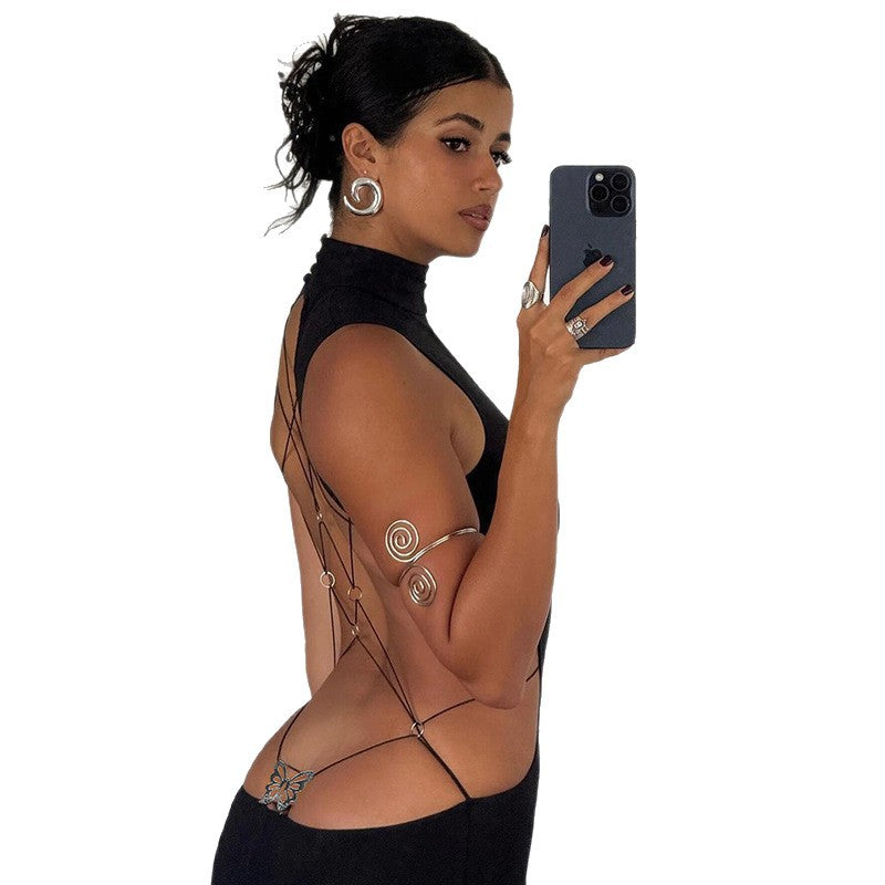 Damen Spitzen-Brautoberteil mit zarten Schmetterlings-Applikationen Drune
