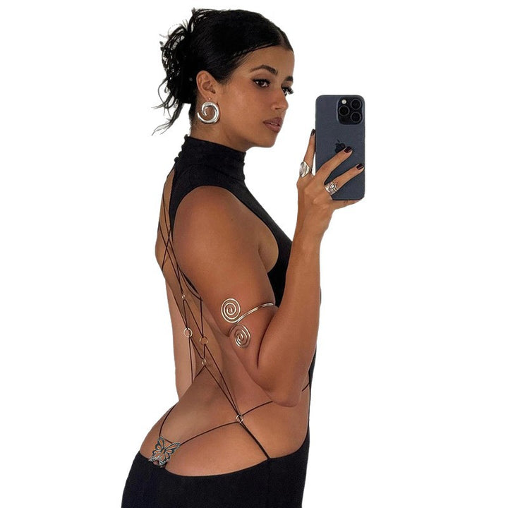 Damen Spitzen-Brautoberteil mit zarten Schmetterlings-Applikationen Drune