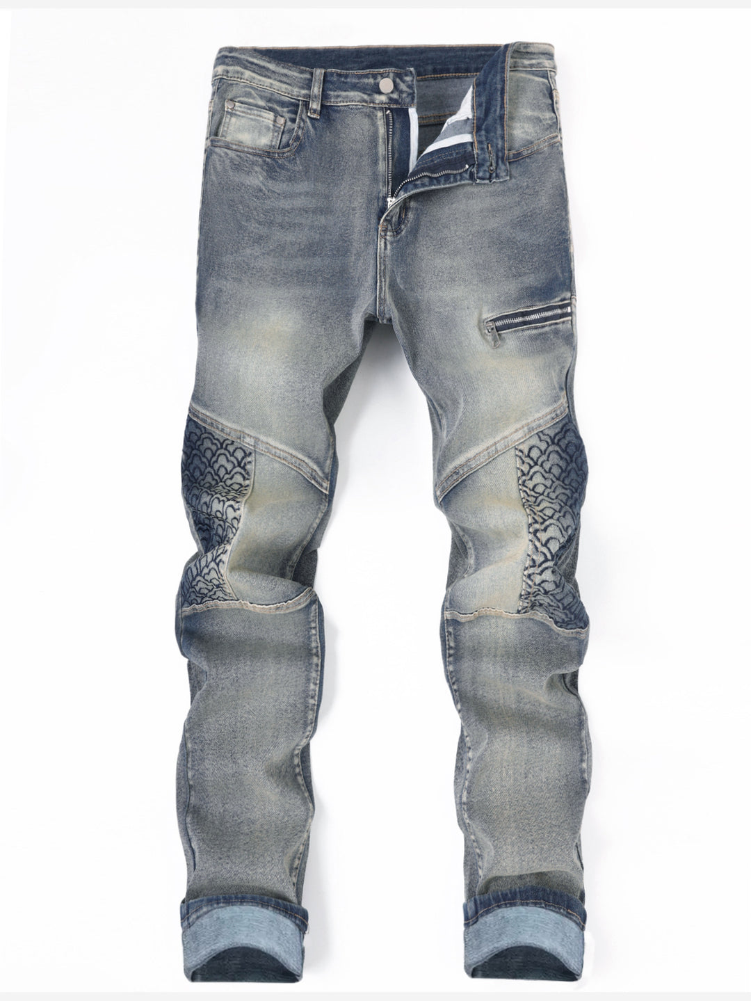 Herren Modische Jeans mit besonderen Nähten Drune