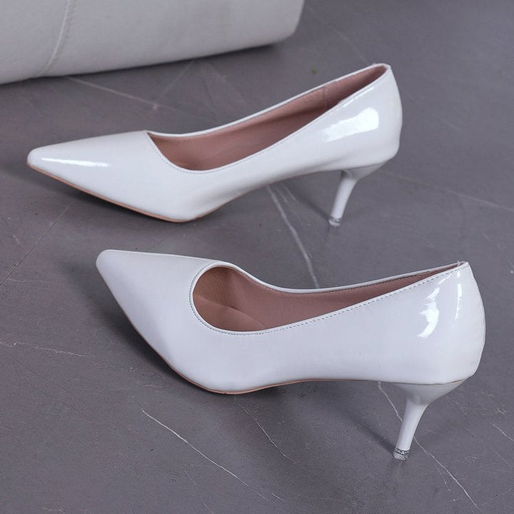 Damen Spitz High Heels mit glänzendem Obermaterial Drune