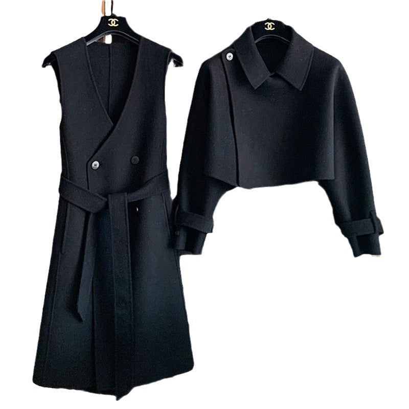 Damen Elegante Übergangsjacke mit Taillengürtel Drune