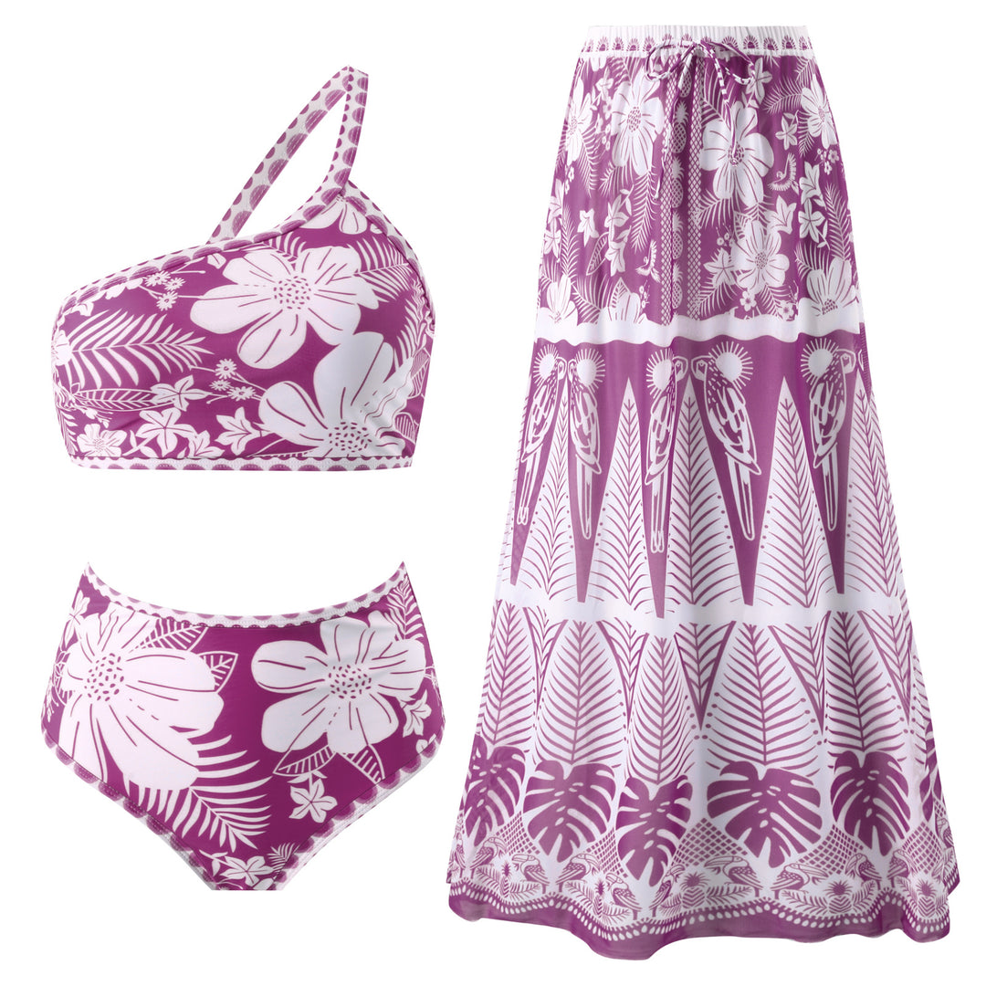 Damen Maxirock mit floralem Print und elastischem Bund Drune