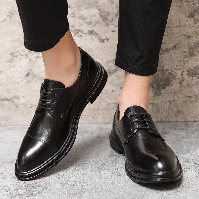 Herren elegante Vollleder Derby-Schnürschuhe mit gepolstertem Komfortfußbett Drune