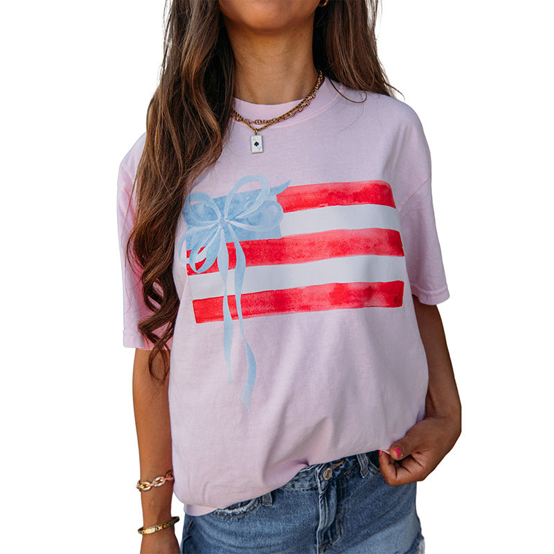 Damen T-Shirt mit künstlerischem Flaggenmotiv Drune