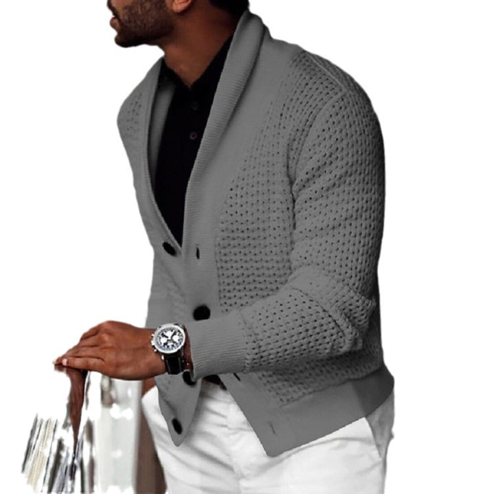 Herren Strickjacke mit strukturiertem Design und elegantem Schalkragen Drune