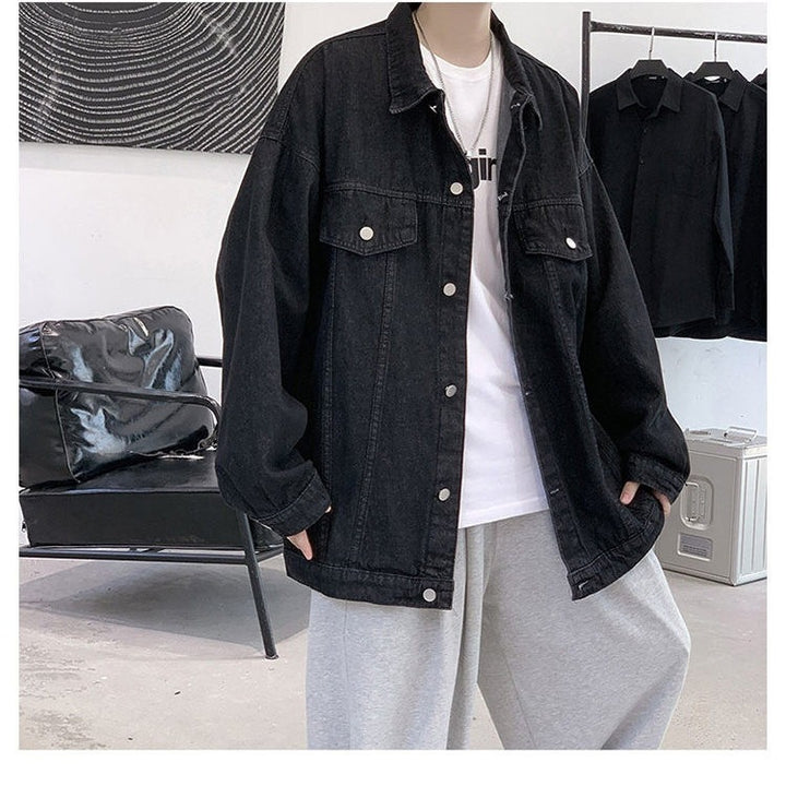 Herren Entspanntes Oversized Denim-Jacke Drune