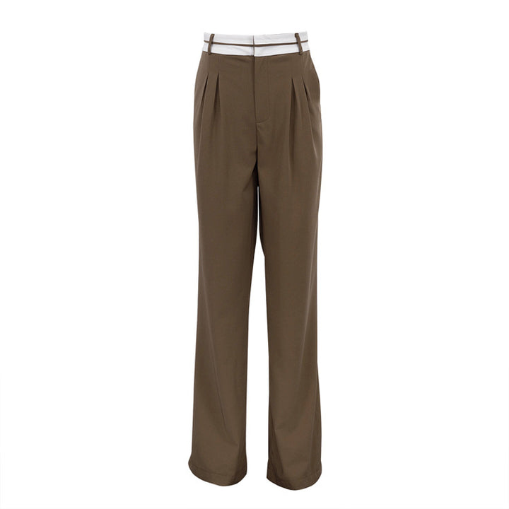 Damen weite Hochbundhose mit eleganten Falten Drune