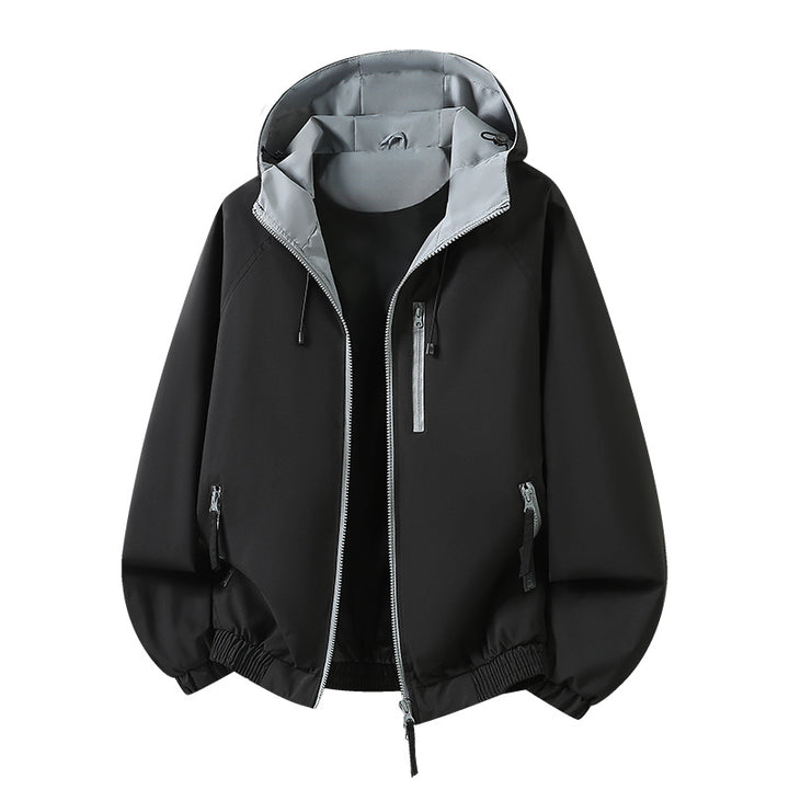 Damen Leichte Kapuzen‑Shelljacke im Urban‑Look mit kontrastfarbenem Futter, Reißverschlusstaschen und elastischem Bund Drune