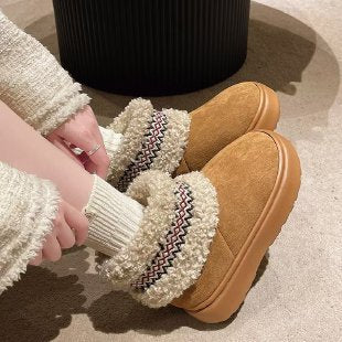 Damen komfortable Hausschuhe mit flauschigem Futter und modischen Akzenten Drune