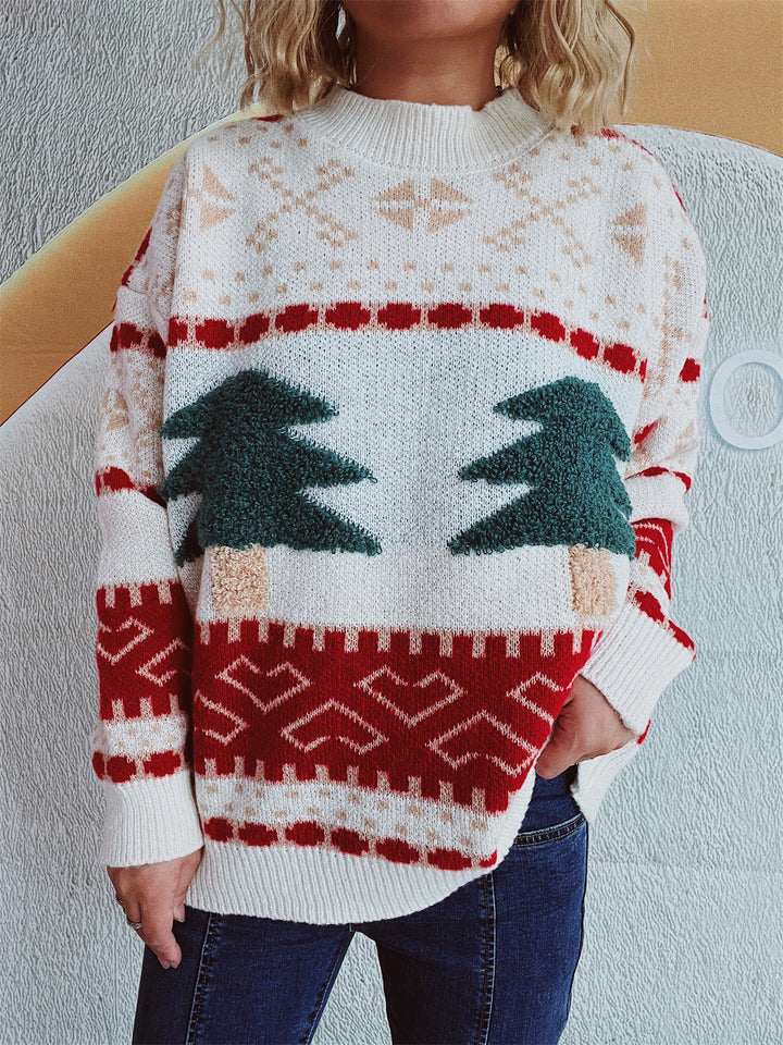 Damen festlicher Strickpullover mit weihnachtlichem Motiv und weichem Material Drune