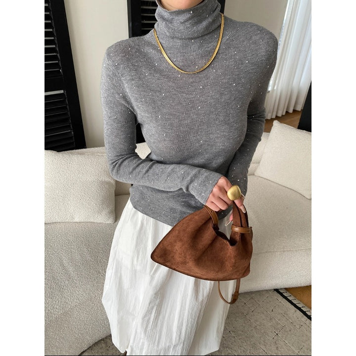 Damen hautenger Rollkragenpullover aus feinem Strick Drune