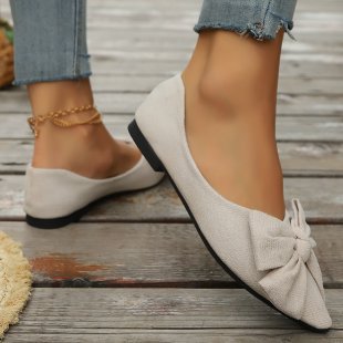 Damen nan spitze Ballerina-Slipper mit dekorativer Schleife und gepolstertem Komfortfußbett Drune