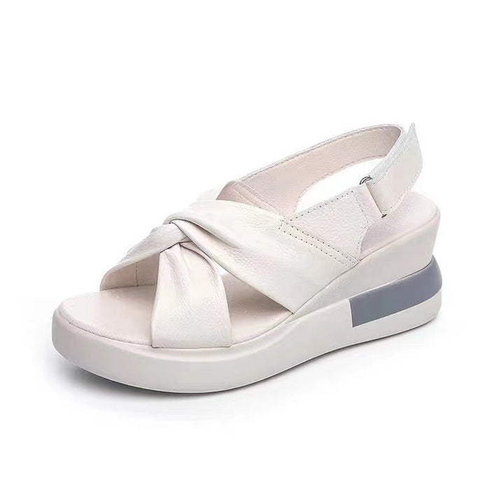 Damen Wedge-Sandalen mit modischem Knoten-Design und flexiblem Fußbett Drune