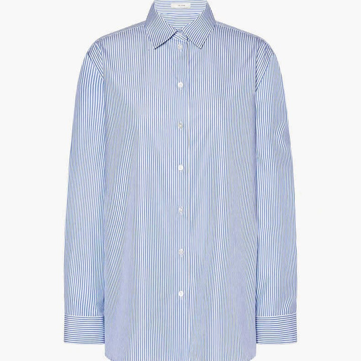 Damen Gestreifte Hemdbluse im modernen Oversize-Schnitt Drune