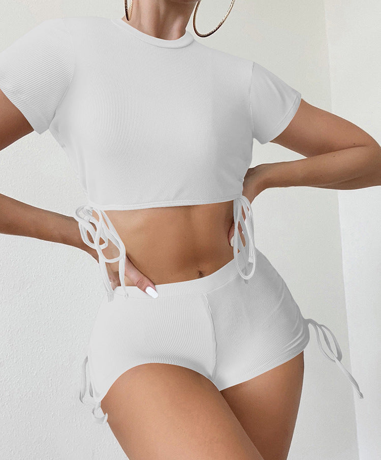 Damen Crop-Top und Shorts Set Drune
