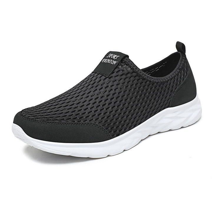 Herren leichte Slip-On Laufsneaker mit nahtlosem Maschenoberteil und stoßdämpfender Wellen-EVA-Sohle Drune