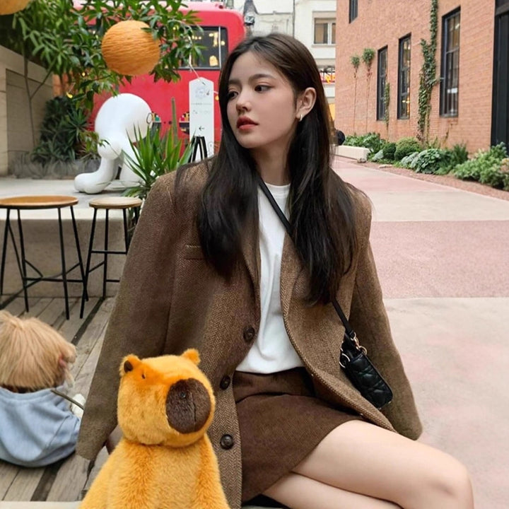 Damen Plüsch-Capybara-Umhängetasche mit Kuscheltier-Design Drune