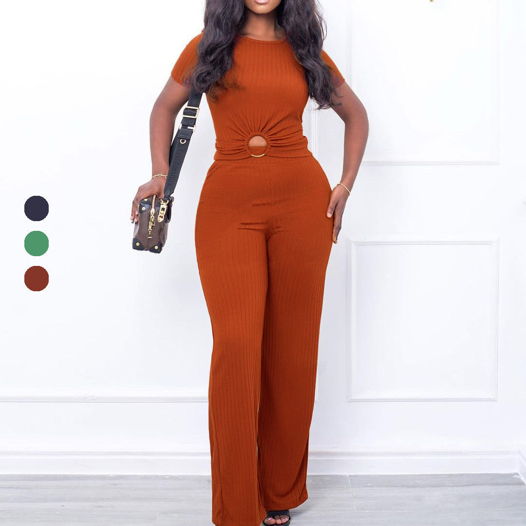 Damen Jumpsuit mit hoch geschnittenem Design und modischem Schlitz Drune