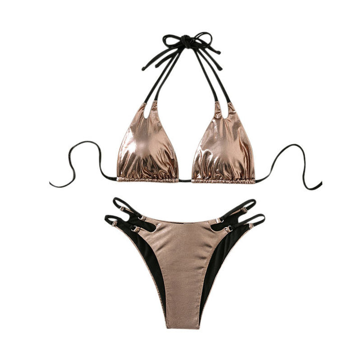 Damen Triangel-Bikini mit verstellbaren Trägern und hohem Beinausschnitt Drune