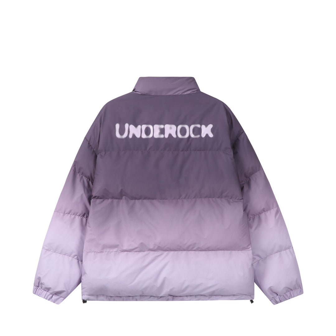 Damen Kurz geschnittene wattierte Steppjacke mit hohem Funnelkragen und Ombré-Detail Drune