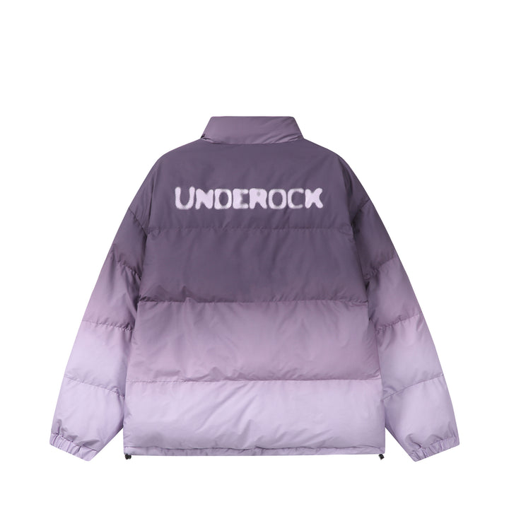 Damen Kurz geschnittene wattierte Steppjacke mit hohem Funnelkragen und Ombré-Detail Drune