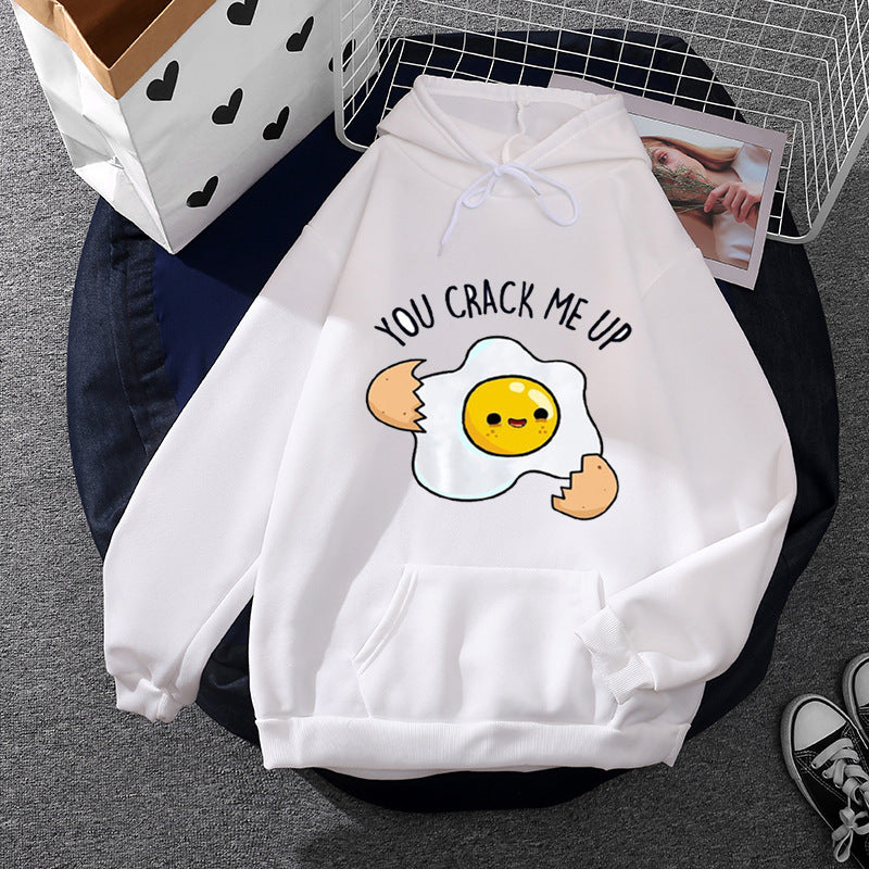 Damen nan lässiger Kapuzenpullover mit künstlerischem Mond‑und‑Pilzmotiv, weichem Fleecefutter und Kängurutasche Drune