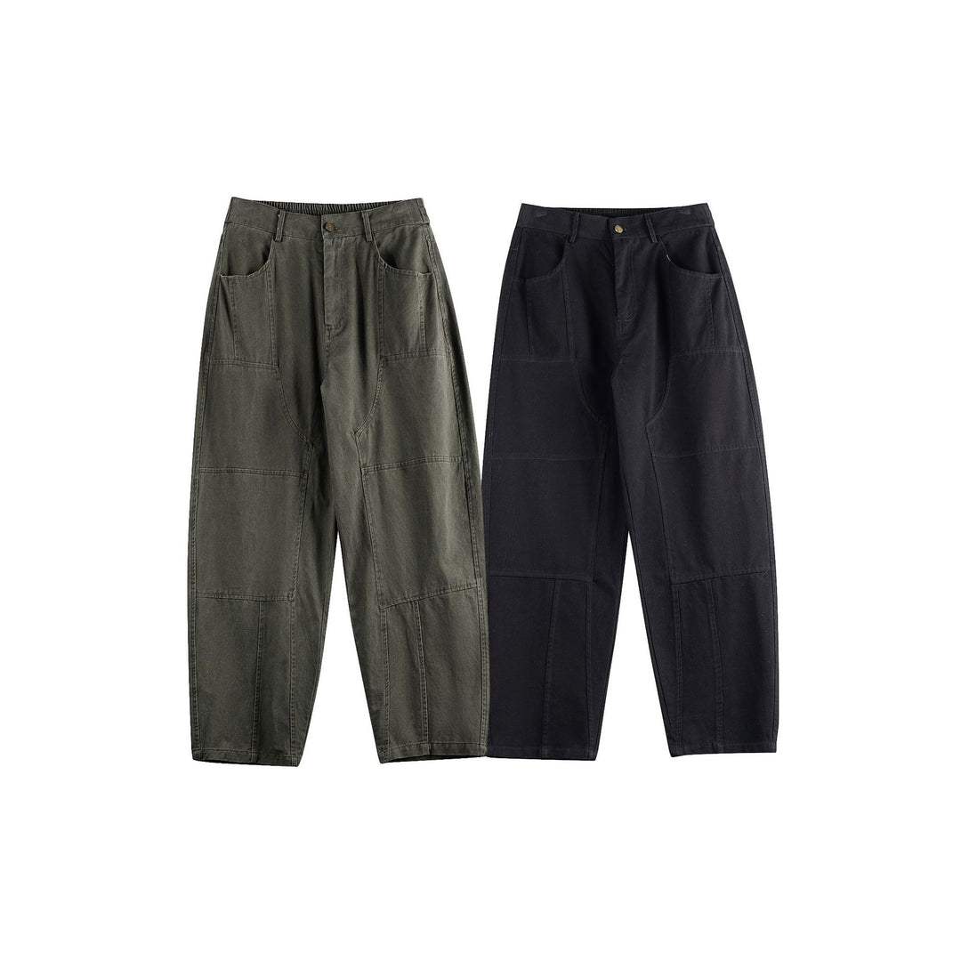 Damen Relaxed-Fit Workwear-Hose mit hoher Leibhöhe und aufgesetzten Taschen Drune