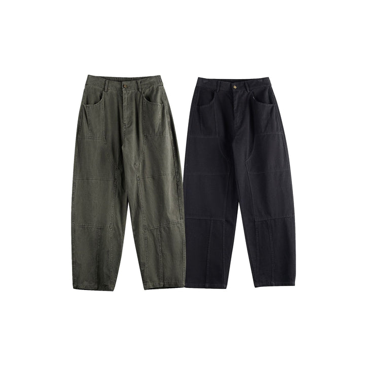 Damen Relaxed-Fit Workwear-Hose mit hoher Leibhöhe und aufgesetzten Taschen Drune