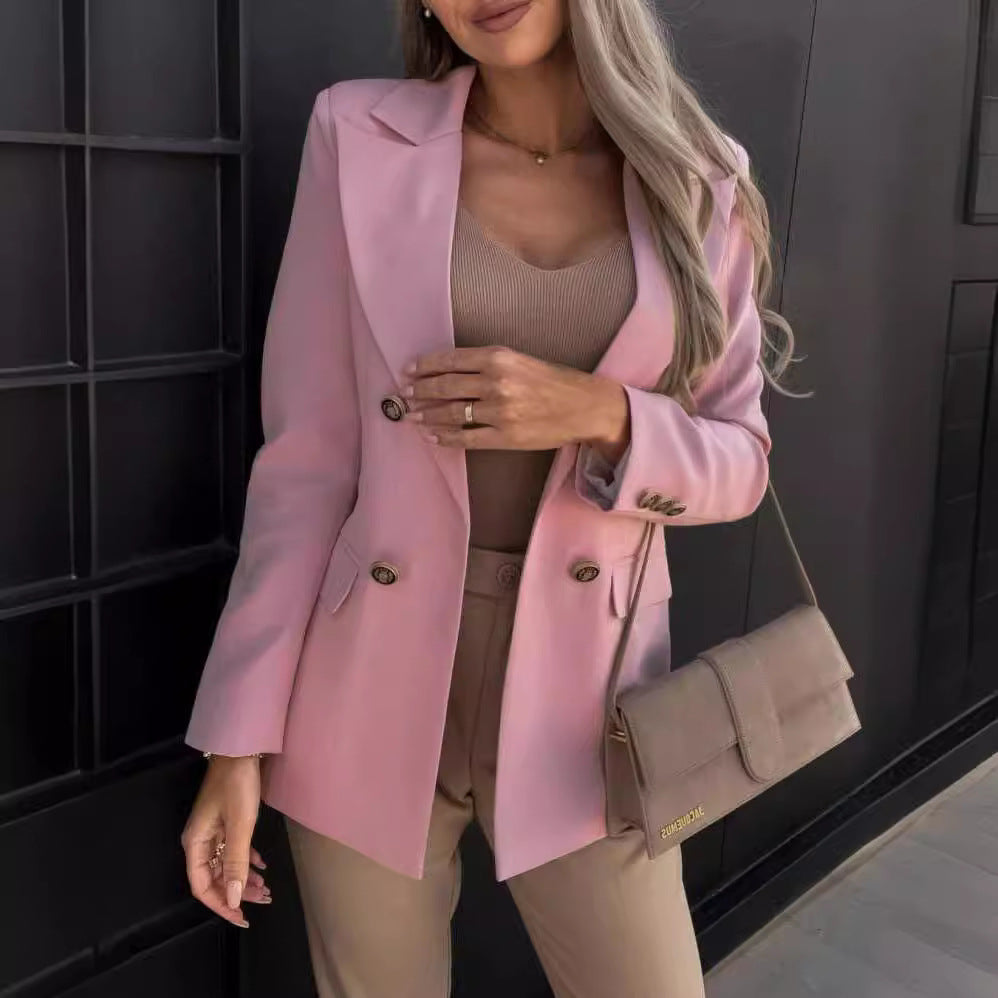 Damen modischer Blazer mit doppelter Knopfleiste Drune