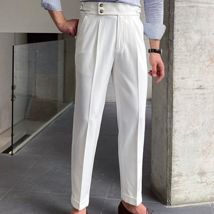 Herren Elegante Hochwasserhose mit Bundfalten