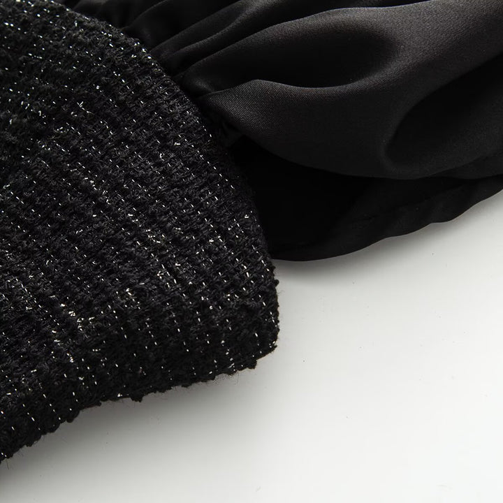 Damen Wickelbluse mit voluminösen Puffärmeln und dekorativen Knopfdetails Drune