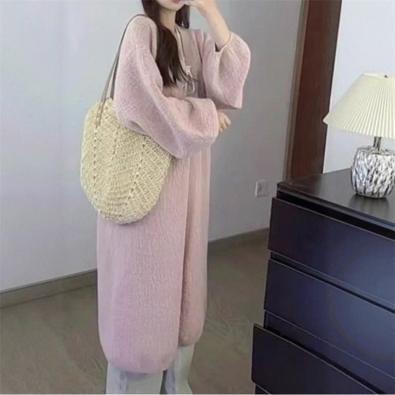 Damen Oversized Wohndress Drune