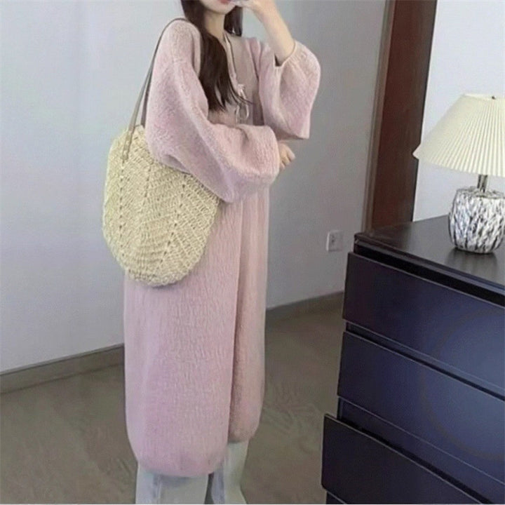 Damen Oversized Wohndress Drune