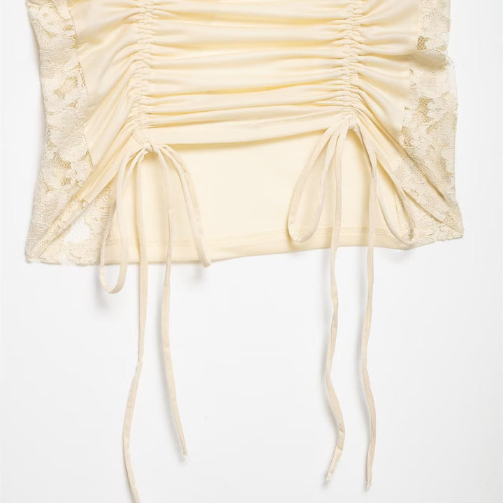 Damen Spitzeneinsatz Top Drune